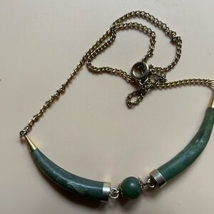 Jade with Gold Coloured Chain Necklace